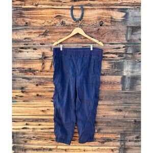 EILEEN FISHER | Navy Blue Linen Blend Jogger Pants L